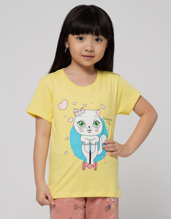 Little M Short Sleeve T-Shirt Cat Scooter