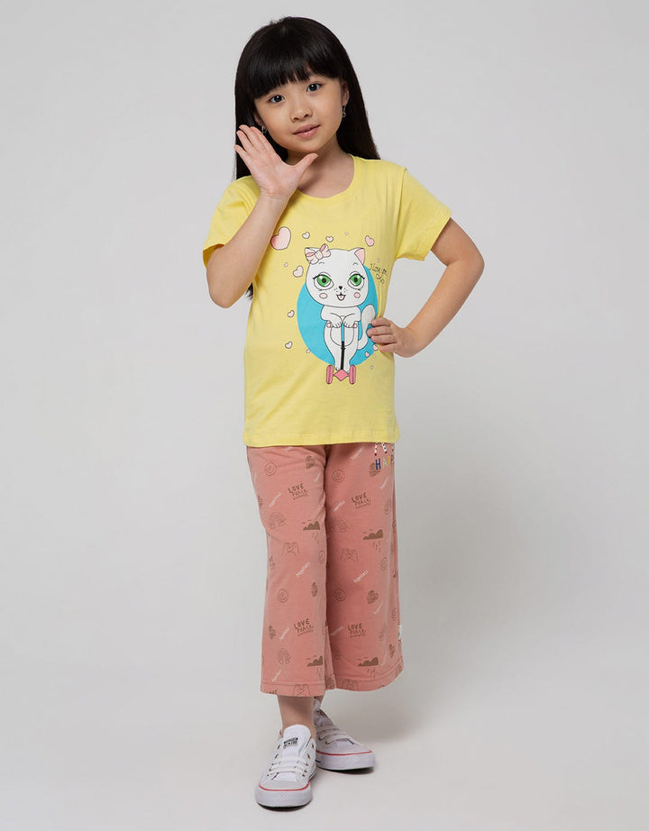 Little M Short Sleeve T-Shirt Cat Scooter