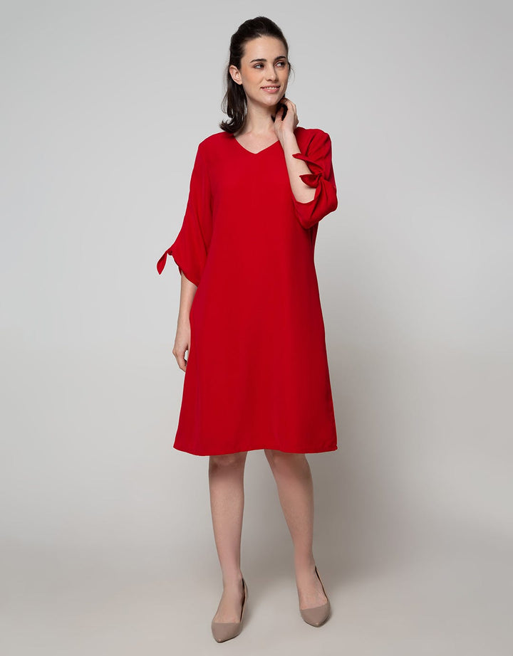 St. Yves Long Sleeve Midi Dress Cny Bengalin Ribbon Hands