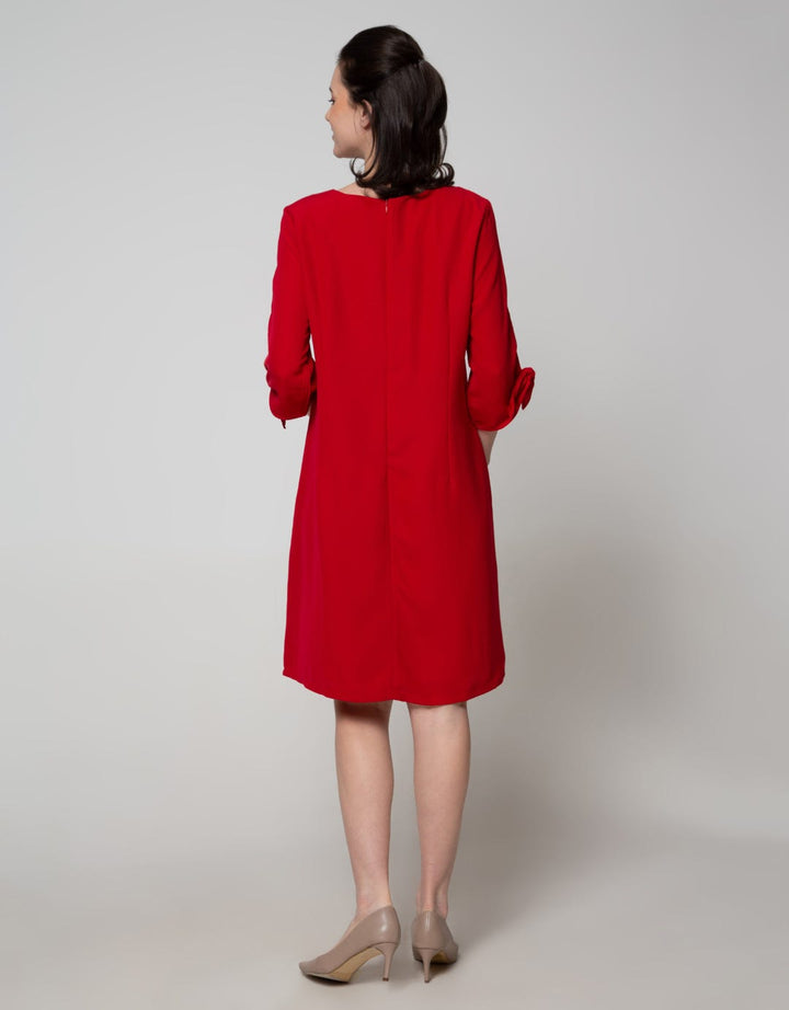 St. Yves Long Sleeve Midi Dress Cny Bengalin Ribbon Hands