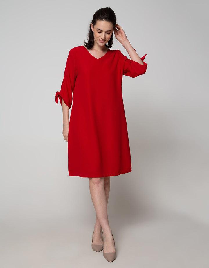 St. Yves Long Sleeve Midi Dress Cny Bengalin Ribbon Hands