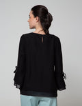 St. Yves Long Sleeve Blouse 78 Creepe Comb Sifon Bell