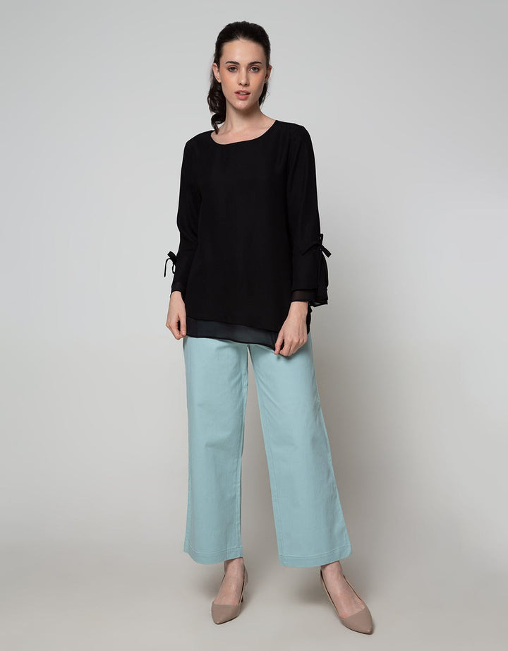 St. Yves Long Sleeve Blouse 78 Creepe Comb Sifon Bell