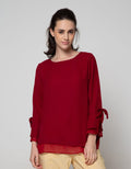 St. Yves Long Sleeve Blouse 78 Creepe Comb Sifon Bell