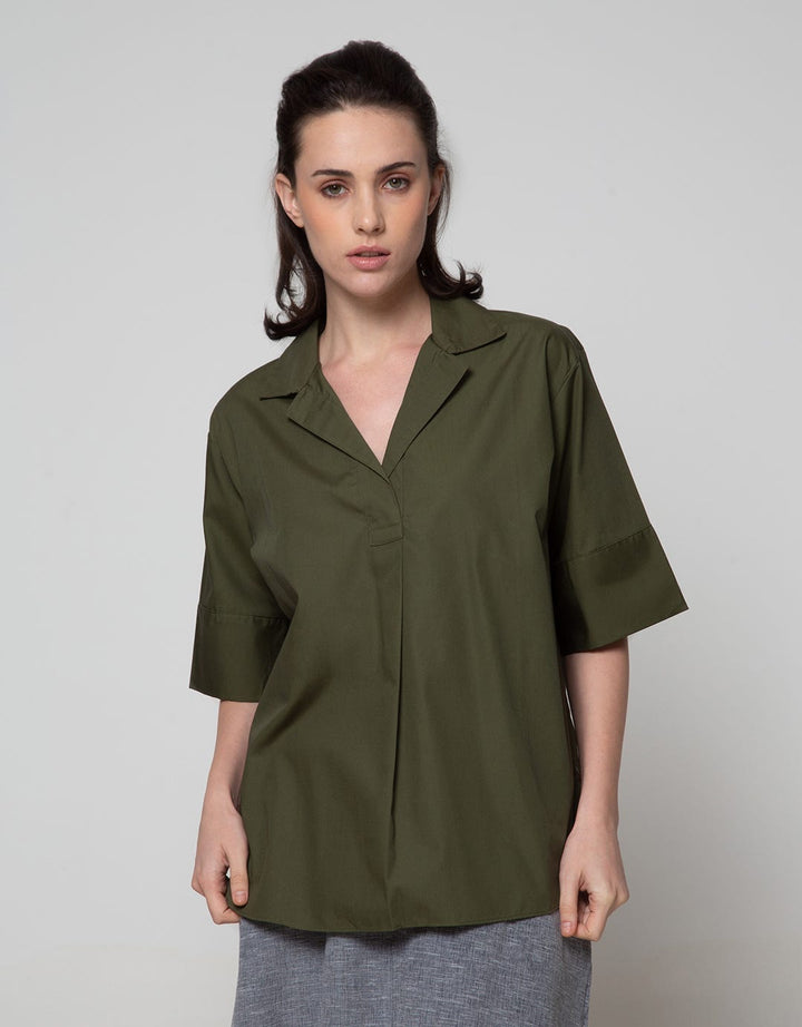 St. Yves Short Sleeve Blouse Cotton Easy Care