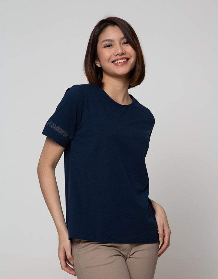 St. Yves Short Sleeve T-Shirt Knit Lace Tangan