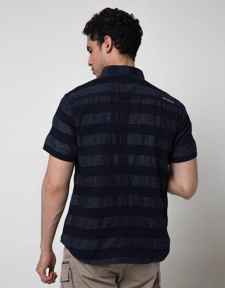 Watchout Jeans Short Sleeve Stripe Shirt