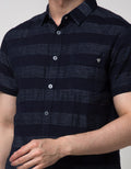 Watchout Jeans Short Sleeve Stripe Shirt