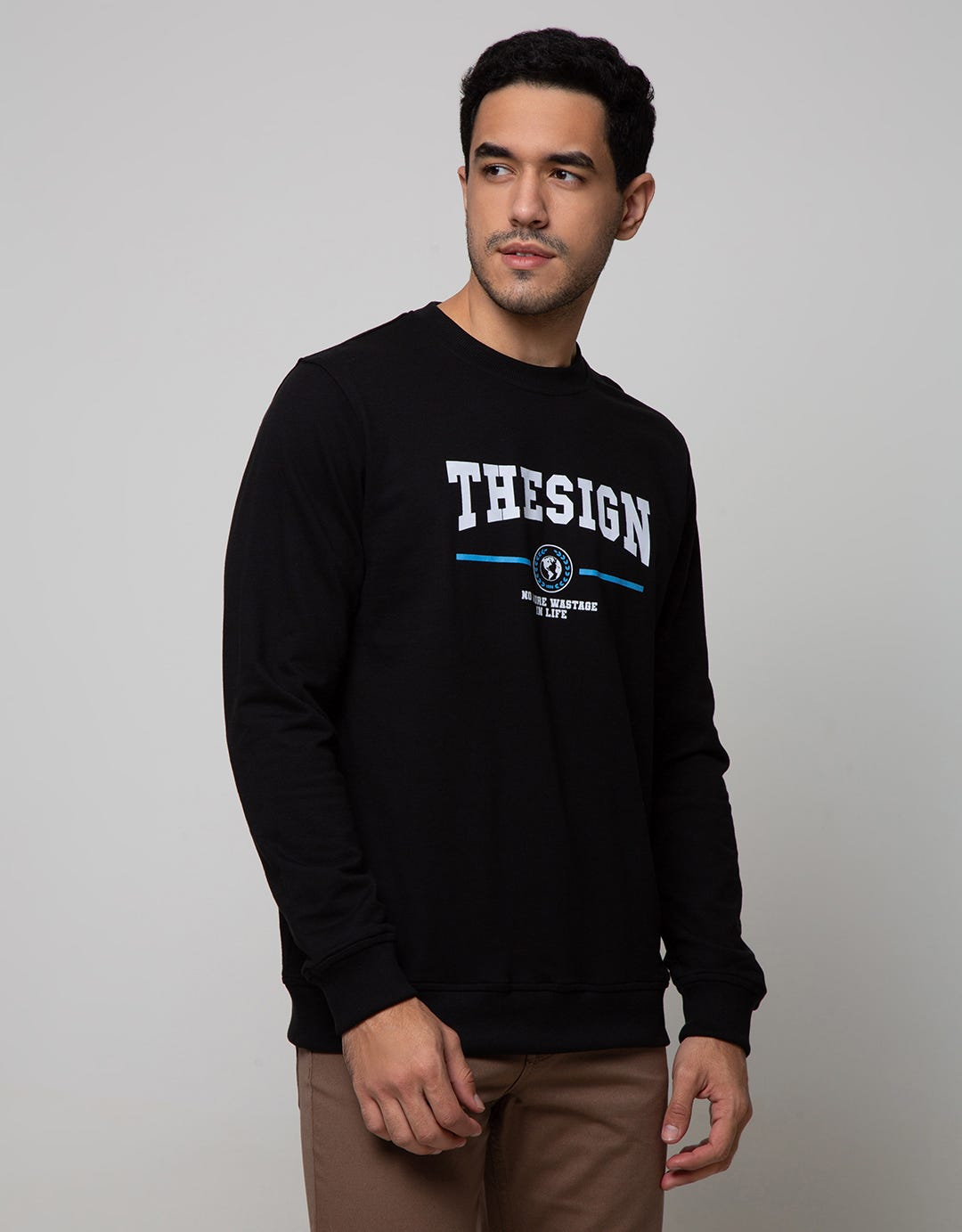 d&f Sweat Shirt Crew Neck Long Sleeve The Sign