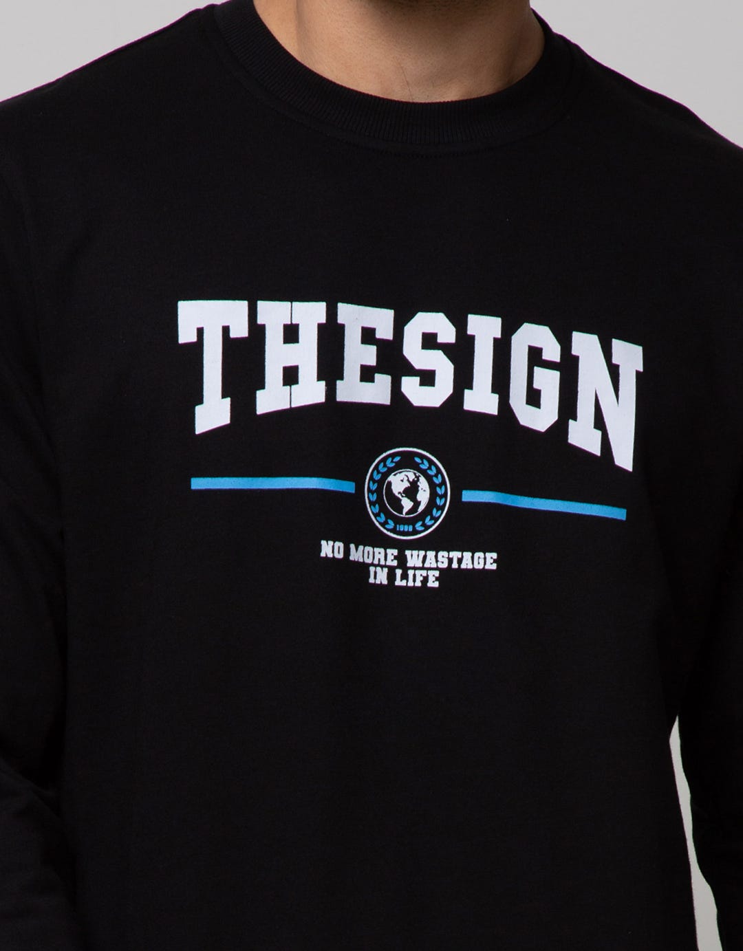 d&f Sweat Shirt Crew Neck Long Sleeve The Sign