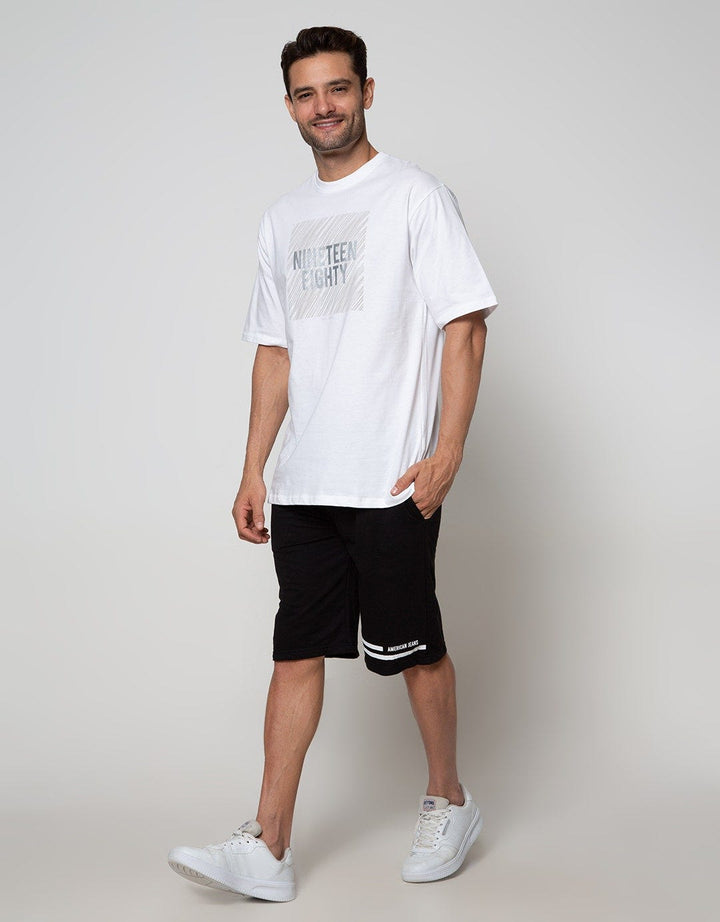 American Jeans Short Pants Drawstring Small Line Print