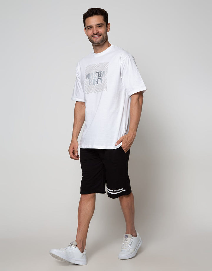 American Jeans Short Pants Drawstring Small Line Print