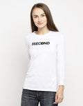 3SECOND T-shirt Lengan Panjang Detail Print Brand