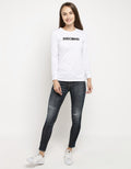 3SECOND T-shirt Lengan Panjang Detail Print Brand