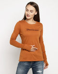 3SECOND T-shirt Lengan Panjang Detail Print Brand