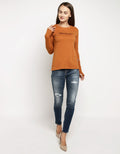 3SECOND T-shirt Lengan Panjang Detail Print Brand