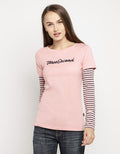 3SECOND T-shirt Lengan Panjang Detail Print Brand