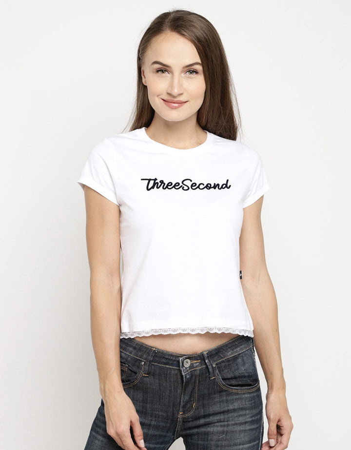 3SECOND Short Sleeve T-shirt Brand Print Detail