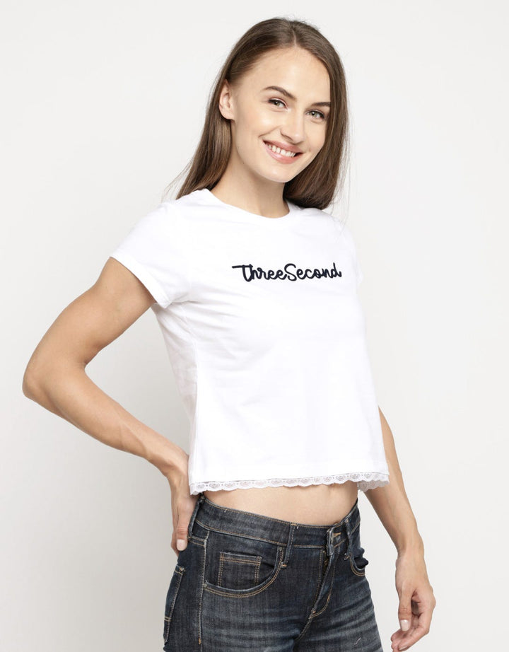 3SECOND Short Sleeve T-shirt Brand Print Detail