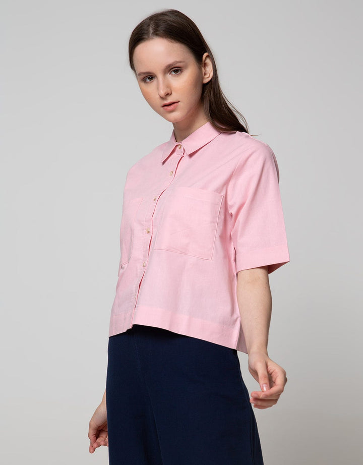 Connexion Short Sleeve Shirt Boxy With 2 Pocket Turnup Cuff