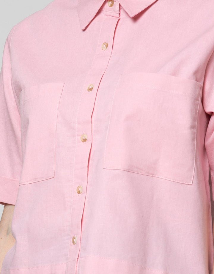 Connexion Short Sleeve Shirt Boxy With 2 Pocket Turnup Cuff