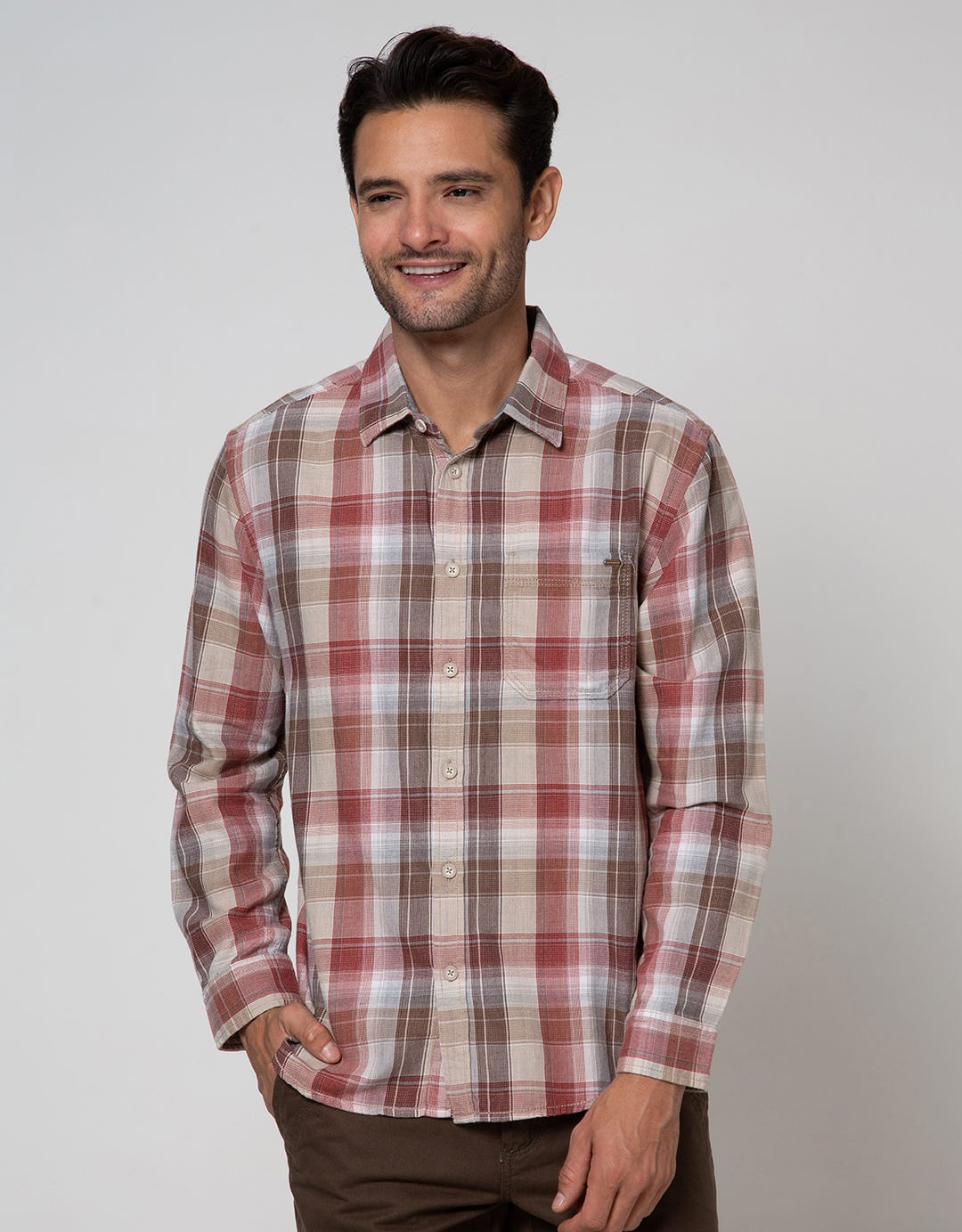 Watchout Casual Long Sleeve Shirt Print Cubes
