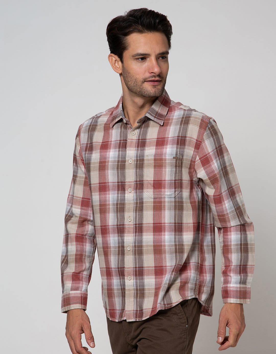 Watchout Casual Long Sleeve Shirt Print Cubes