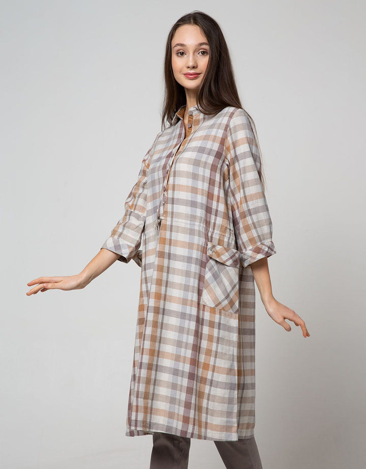Triset Ladies Motif Garis Casual Dress