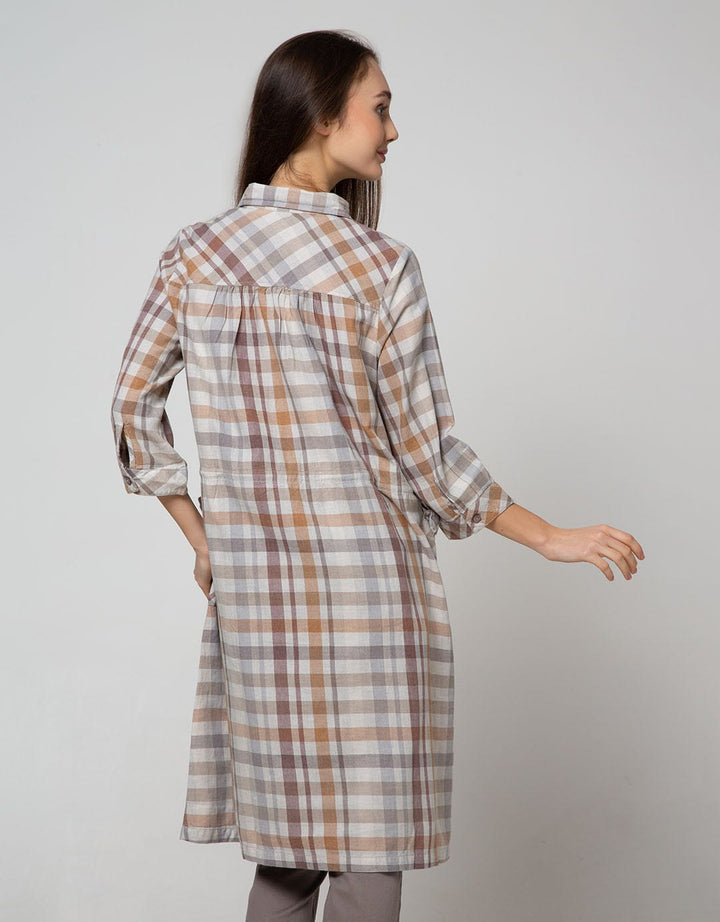Triset Ladies Motif Garis Casual Dress