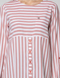 Triset Casual Dress Garis Kombinasi