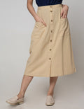 Connexion Midi Skirt 2 Pocket Button Down Skirt
