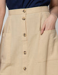 Connexion Midi Skirt 2 Pocket Button Down Skirt