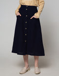 Connexion Midi Skirt 2 Pocket Button Down Skirt