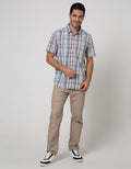 Watchout Casual Check Print Kemeja Pria