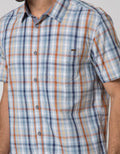 Watchout Casual Check Print Kemeja Pria
