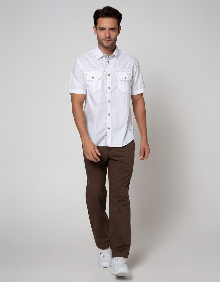 Watchout Casual Kemeja Lengan Pendek Double Pocket
