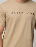 T Zone Short Sleeve T-Shirt Big Size Print Stay At Home