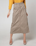 Triset Casual Full Front Button Skirt 