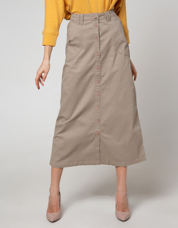 Triset Casual Full Front Button Skirt 