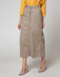 Triset Casual Full Front Button Skirt 