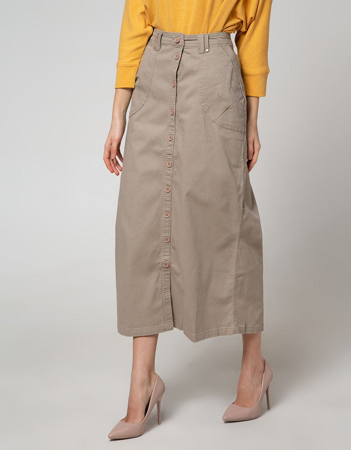 Triset Casual Full Front Button Skirt 