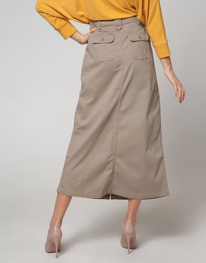 Triset Casual Full Front Button Skirt 