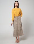 Triset Casual Full Front Button Skirt 
