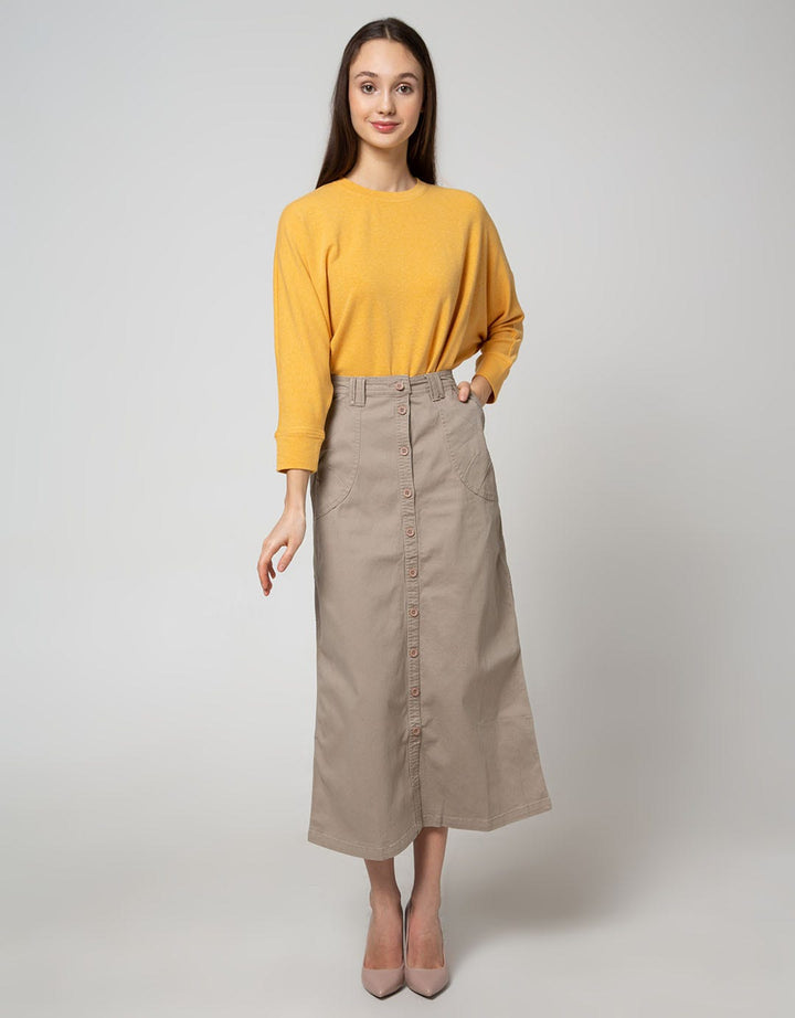 Triset Casual Full Front Button Skirt 