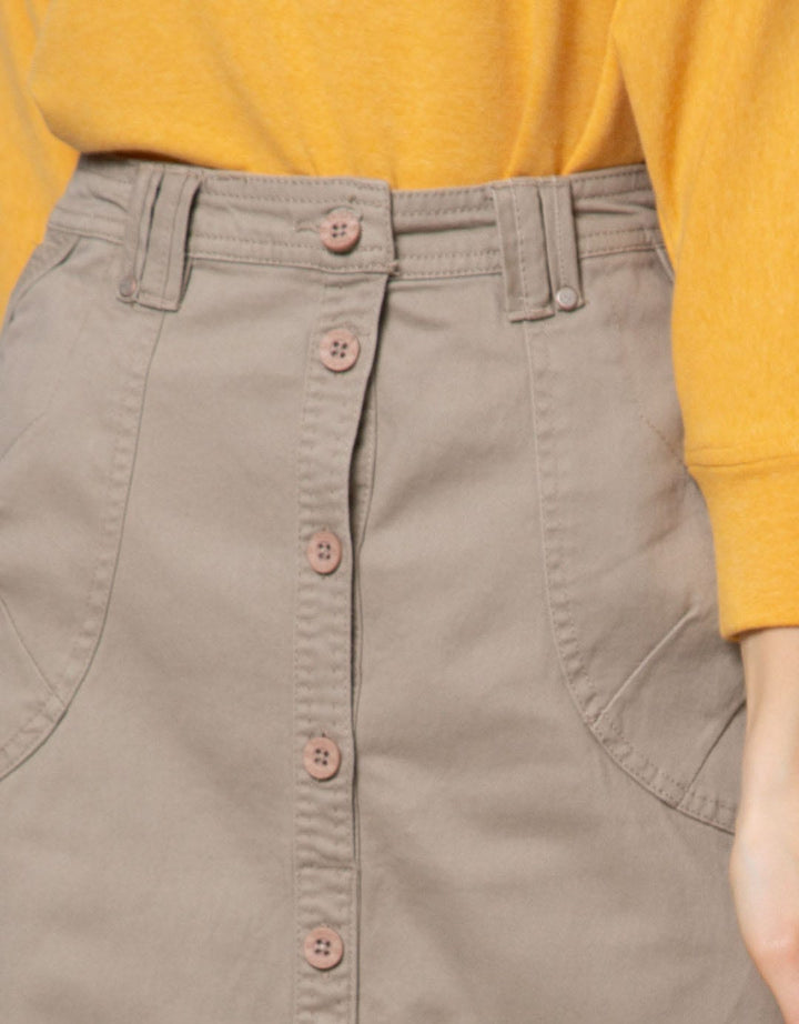 Triset Casual Full Front Button Skirt 