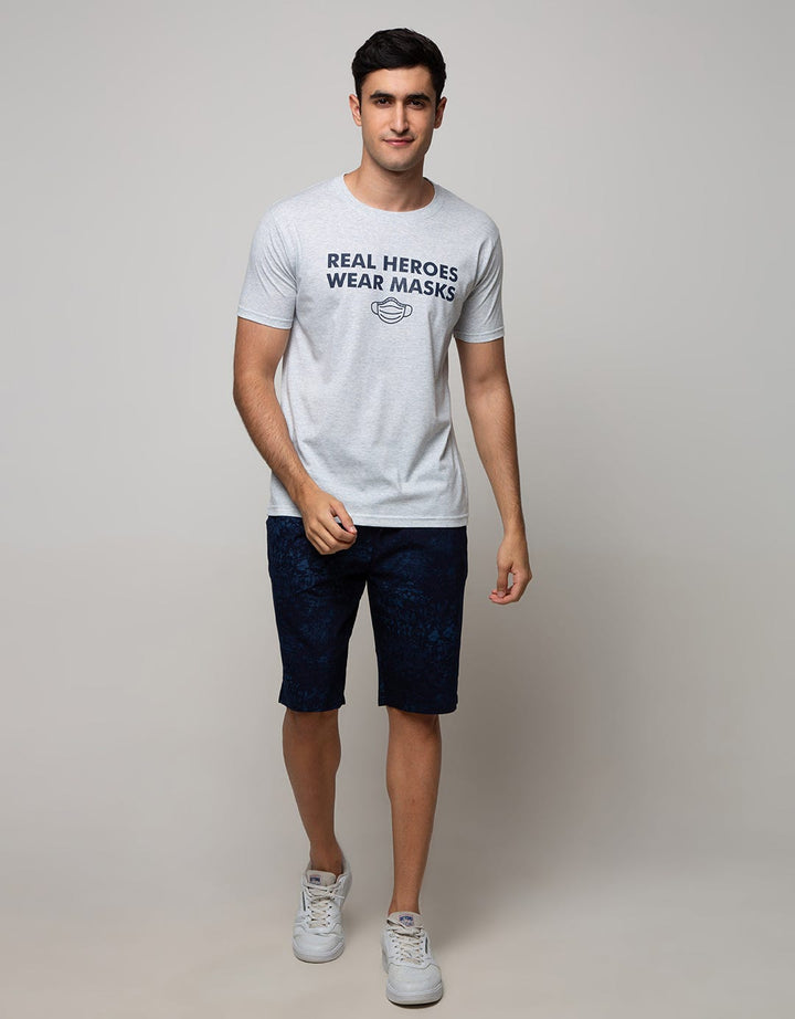 T Zone Short Sleeve T-Shirt Big Size Print Wear Masks