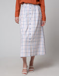 Triset Casual Plaid Checks Rok Wanita