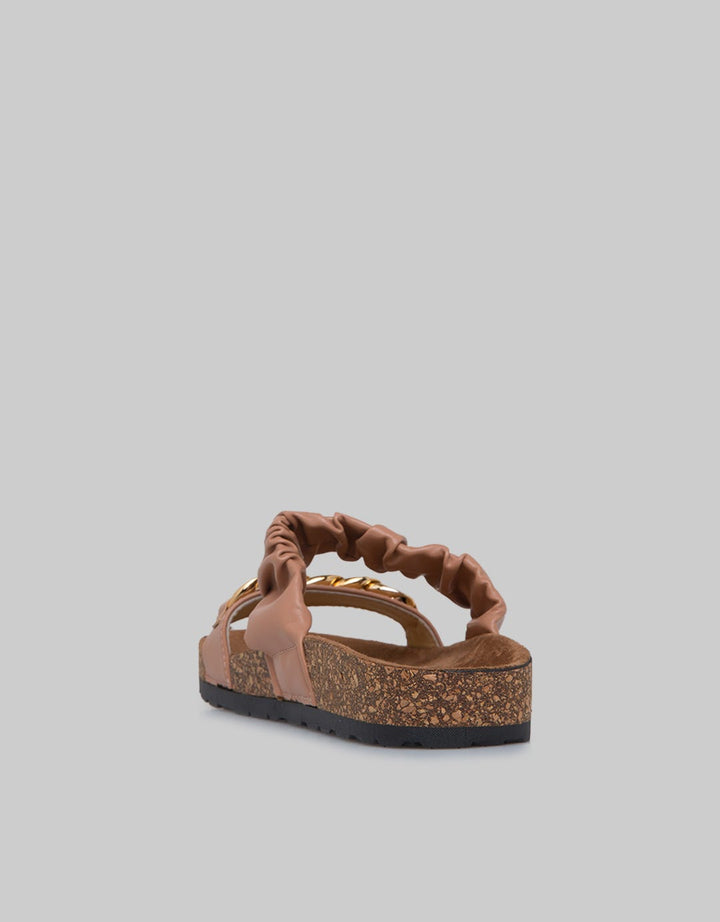 Fladeo Chain Gold Detail Sandal Slide Wanita