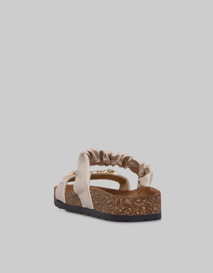 Fladeo Chain Gold Detail Women's Slide Sandals