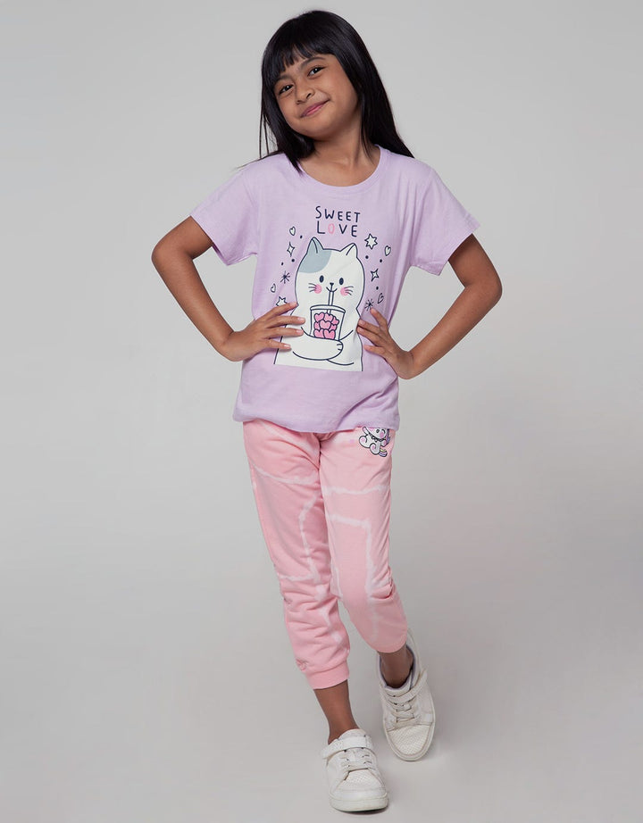 Little M Short Sleeve T-Shirt Sweet Love Cat